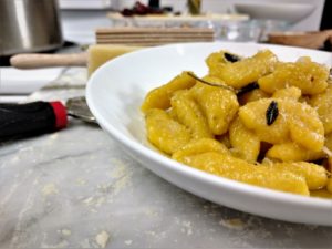 Plate of Potao Gnocchi from a cooking class